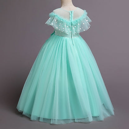 Kids Girls' Flower Dress Party Solid Color Girl