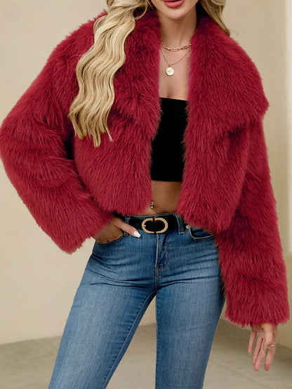 Comfortable Faux Fur Furs Warm Women's Leathers Coat