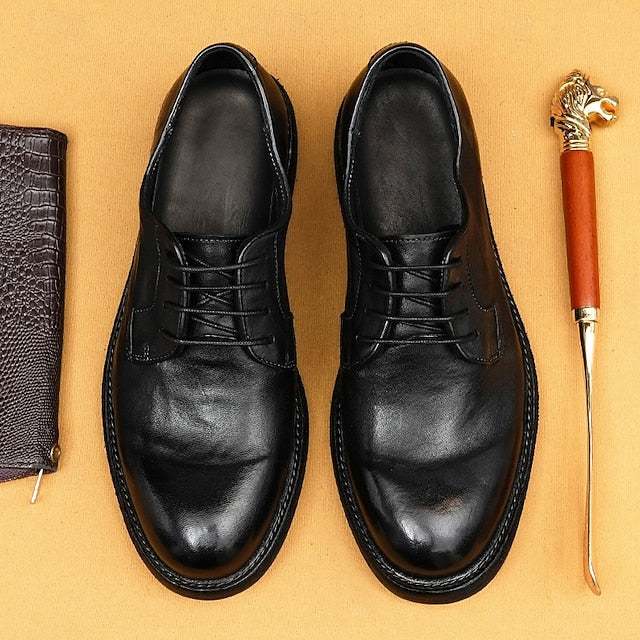 Goodyear Men's Clean with Derby Shoes Welt Leather and Tan