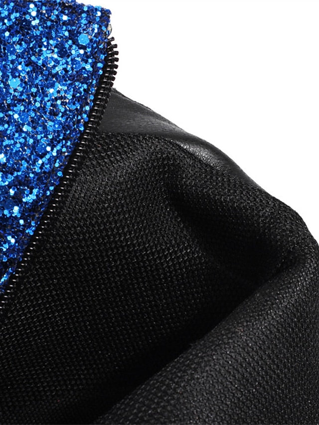 Women's Heel Boots High Red Ankle Sparkly – Glitter