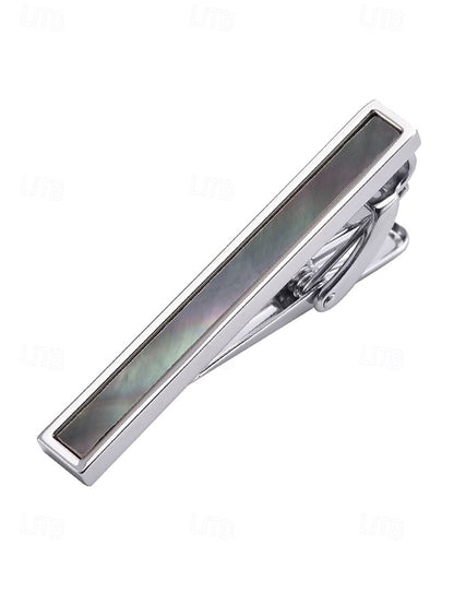 tie of pearl mother Men's with inlaid clip brass and