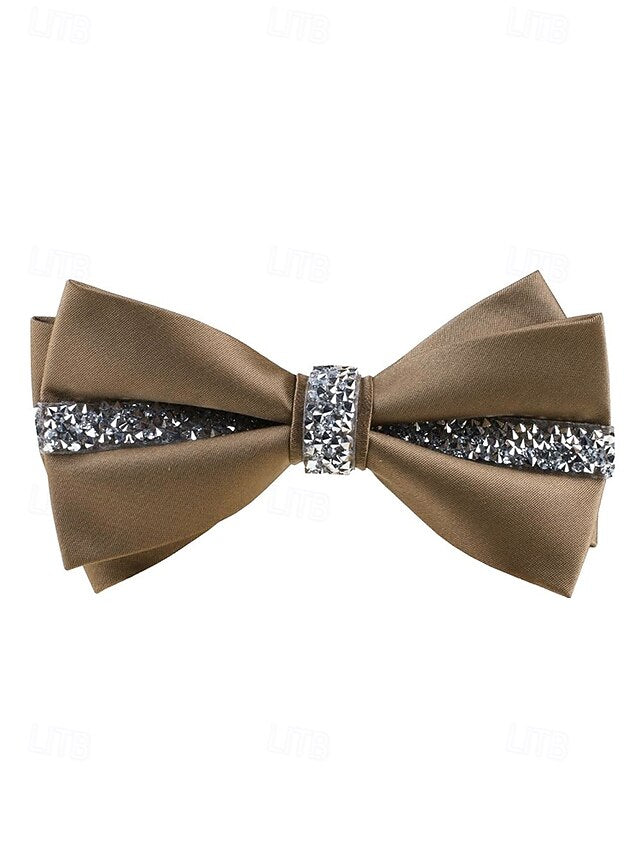Burgundy Embellishment Crystal Elegant Tie – Satin Bow with