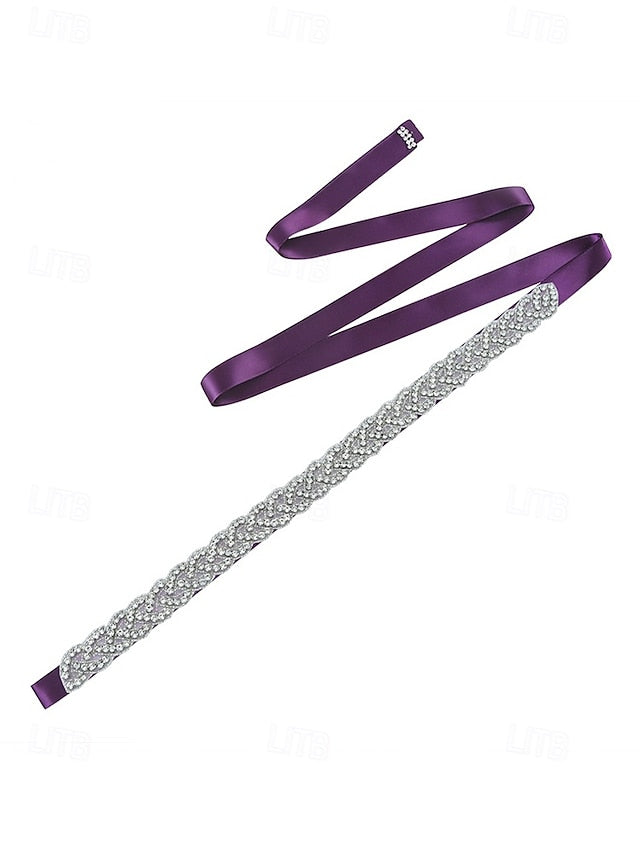 – Rhinestone Bridal Dress Elegant Wedding Waistband Crystal