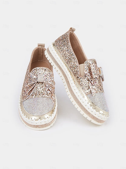 Women Loafers Slip-On for Glittery – Sparkling Rhinestone