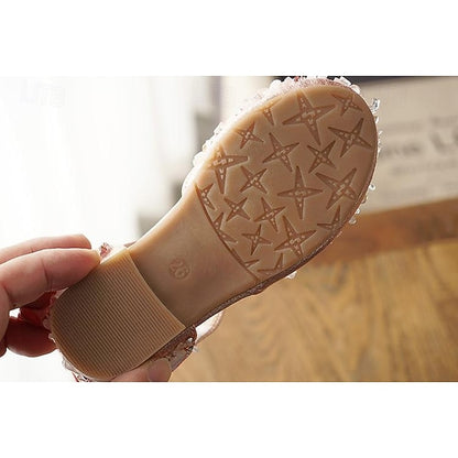 and with Bow Shoes Girls' Crystal Sparkly Girl Satin Flower