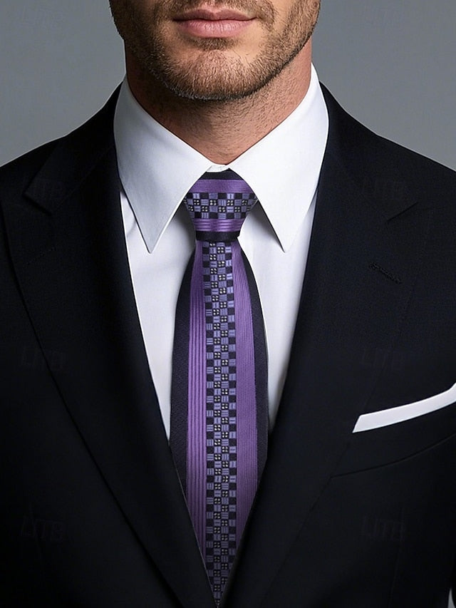 Positioning Tie Pattern 6cm Narrow - Stripe Men's
