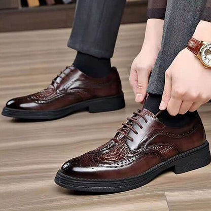 Crocodile Shoes - Brogue Men's Oxford Leather Brown