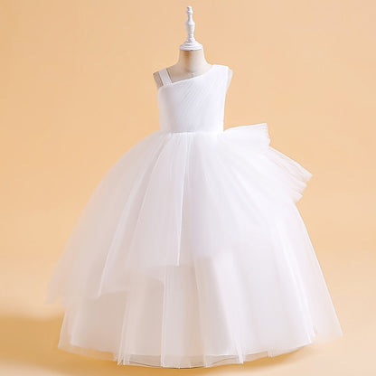 Solid Sleeveless Formal Kids Party Dress Girls' Color