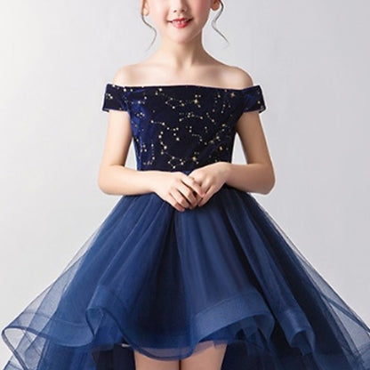 Dress Performance Party Color Sleeveless Kids Girls' Solid