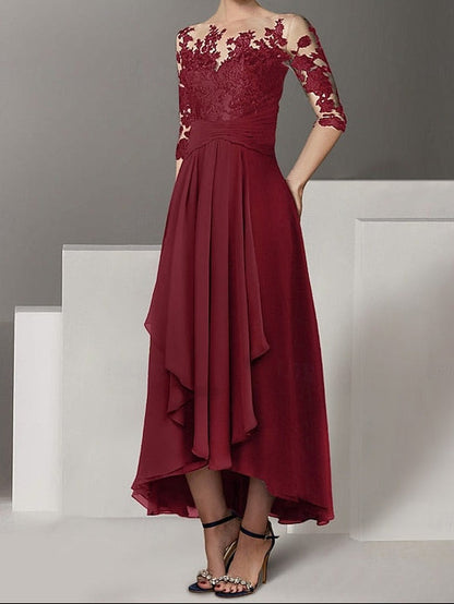 A-Line Guest Dress Elegant Dresses Asymmetrical Wedding Cocktail
