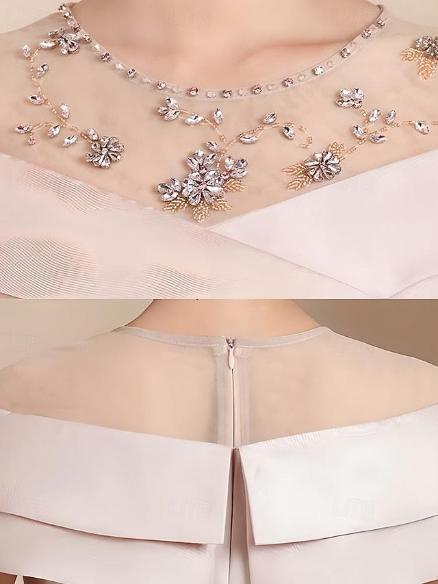 Crew Dress of Mother Length Bride Elegant the Simple Tea Vintage