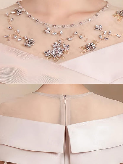 Crew Dress of Mother Length Bride Elegant the Simple Tea Vintage