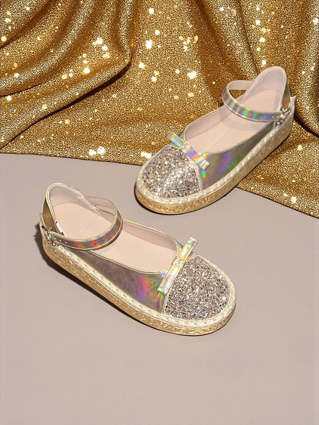 Women's Shoes Holographic Mary Glitter Jane Platform