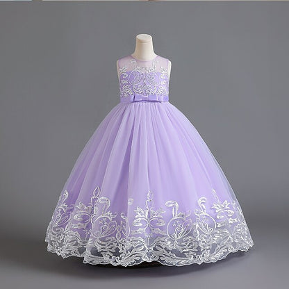 Dress Wedding Flower Sleeveless Christening Girls' Kids