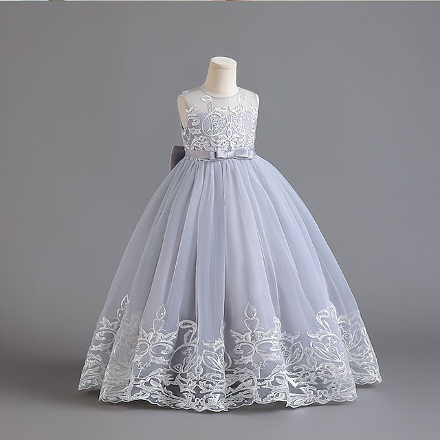 Dress Wedding Flower Sleeveless Christening Girls' Kids