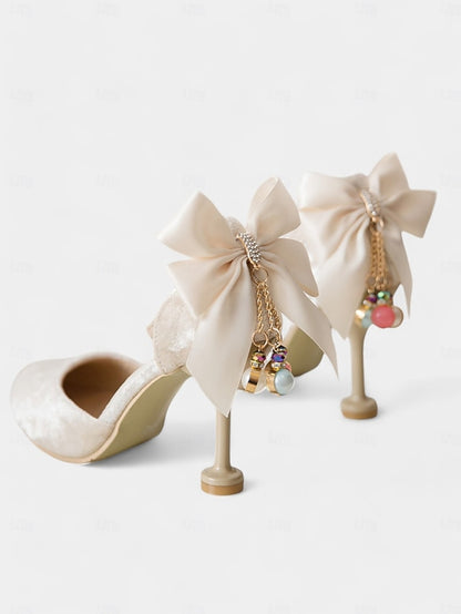 and Mary Big Women's Bow with Velvet Burgundy Heels Jane