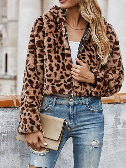 Warm Coat Jacket Women's Comfortable Fur Faux Hoodie