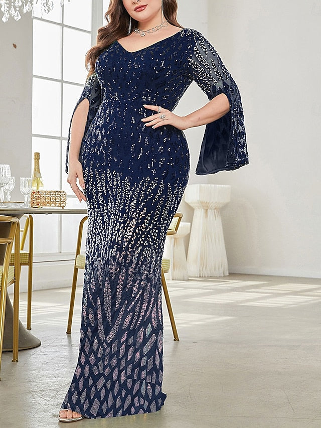 Elegant Plus Bride Size of the Curve Mother Party V Dress