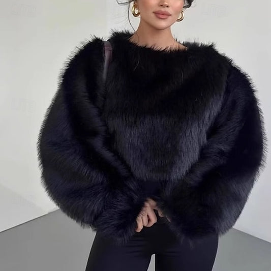 Faux Fur Comfortable Women's Warm Coat Furs Leathers