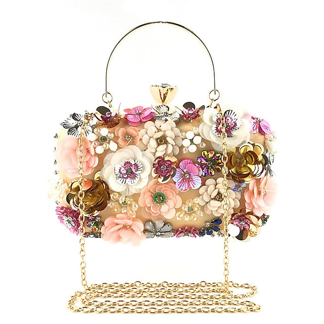Embellished Floral – 3D Women's Clutch Evening Flower