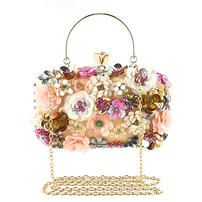 Embellished Floral – 3D Women's Clutch Evening Flower