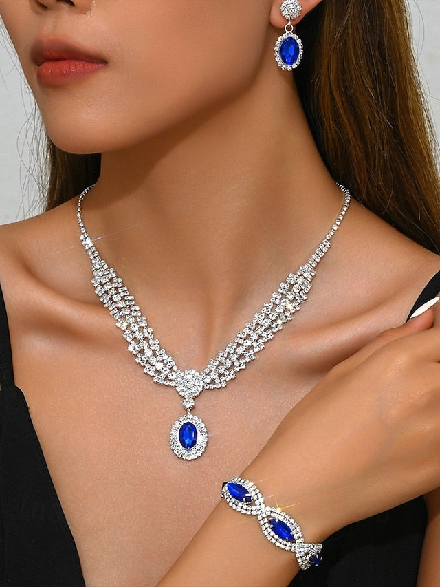 Set Women for Green – Elegant Crystal Luxury Jewelry Necklace