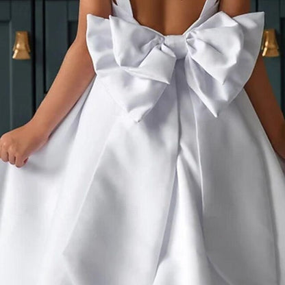 Color Flower Girl Solid Party Dress Girls' Kids