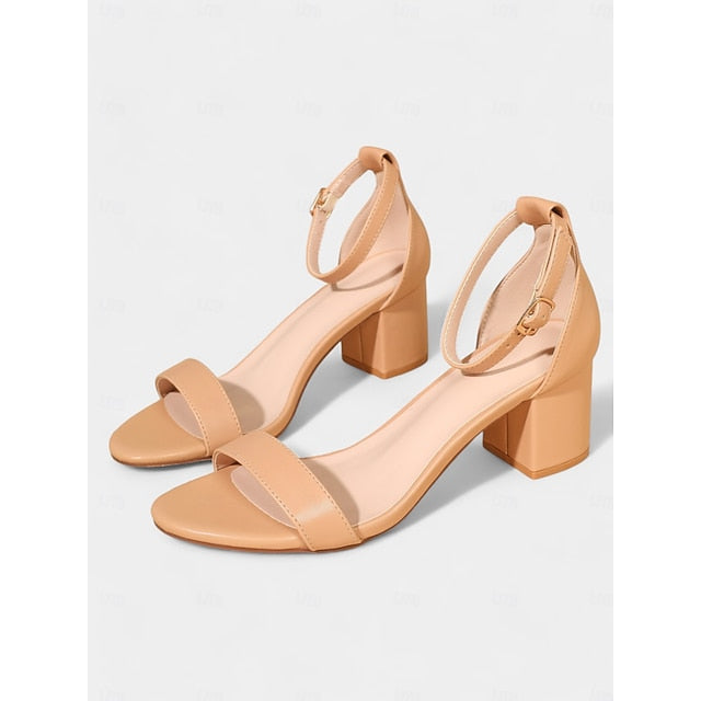 Stylish Women's with Glitter Block Sandals Ankle Heel Gold