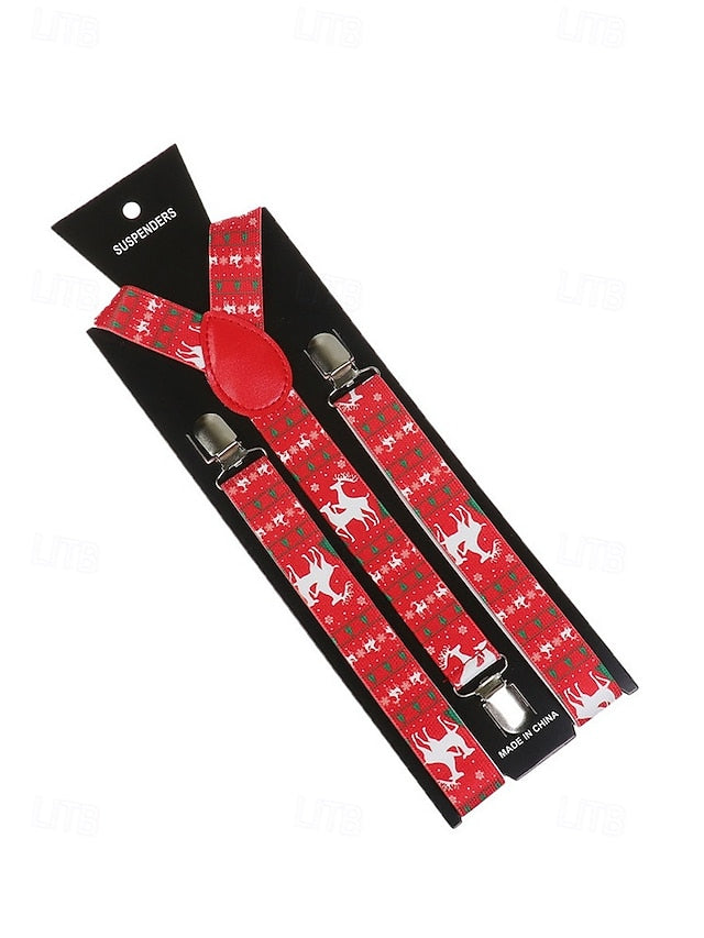Christmas Men's Suspenders Snowman with