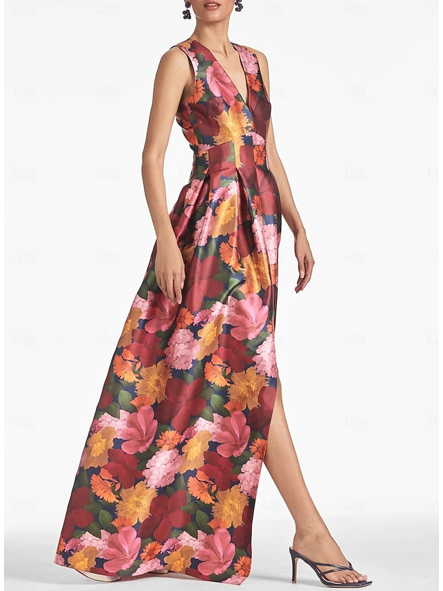 Evening A-Line Dress Split High Beach Gown Wedding Formal