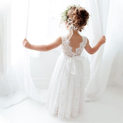 Sleeveless Wedding Solid Dress Colored Party Kids Girls'