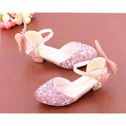Girls' Butterfly Sparkly Princess Glitter Shoes Pink –