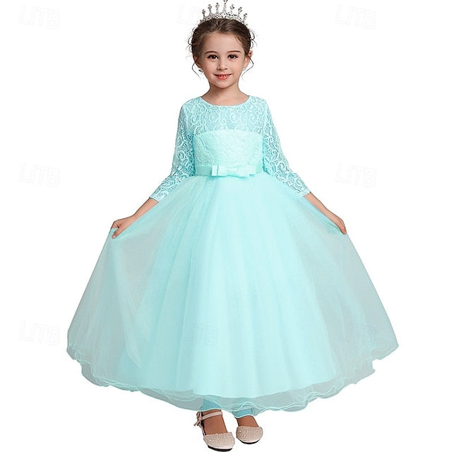Dress Girls' Wedding Flower Girl Half Sleeve Kids