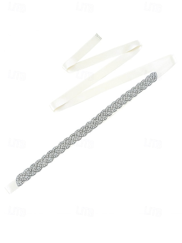 – Rhinestone Bridal Dress Elegant Wedding Waistband Crystal