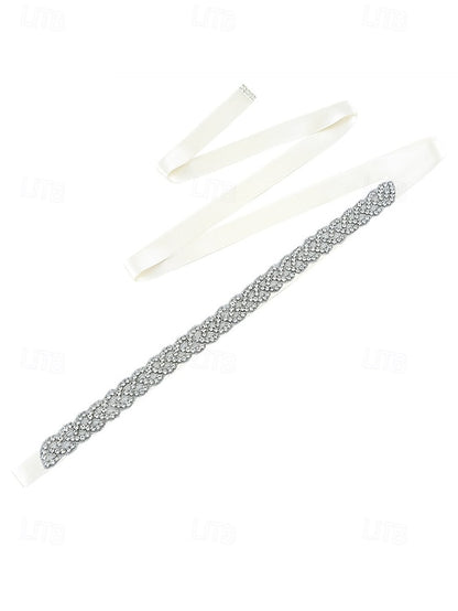 – Rhinestone Bridal Dress Elegant Wedding Waistband Crystal
