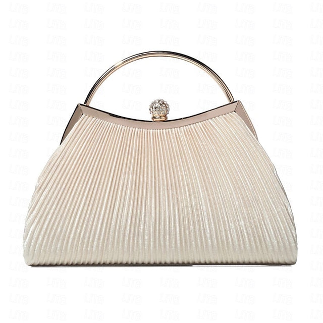 Pleated Velvet Elegant Navy Blue Clutch Women's Evening –