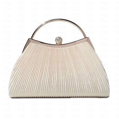 Pleated Velvet Elegant Navy Blue Clutch Women's Evening –