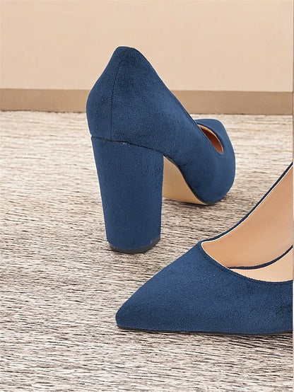 Classic Toe High Suede Heels Pointed | Heel Women's Block