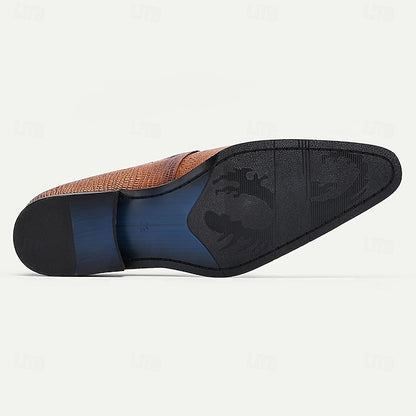 Wholesale SampleMen's Tan Genuine Leather Oxford Shoes – Vintage