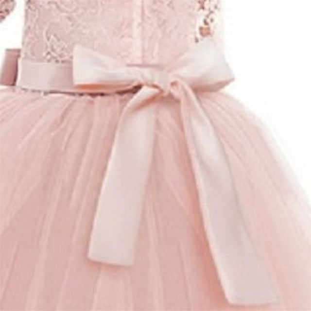 Dress Girls' Wedding Flower Girl Half Sleeve Kids