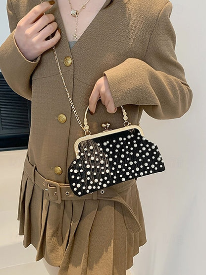 – Clutch Women's Evening Beaded Pearl Vintage Elegant Bag