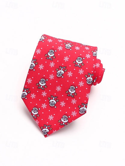 Tree Tie Polyester Santa Men's – Christmas and Fun Silk