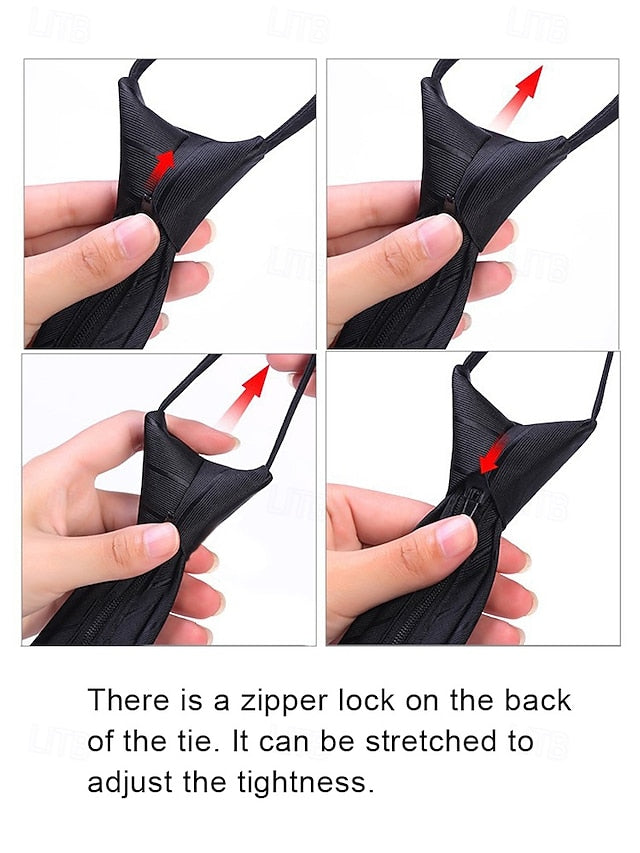 Narrow Zip Stripes - Ties Classic Men's Pre-Tied and