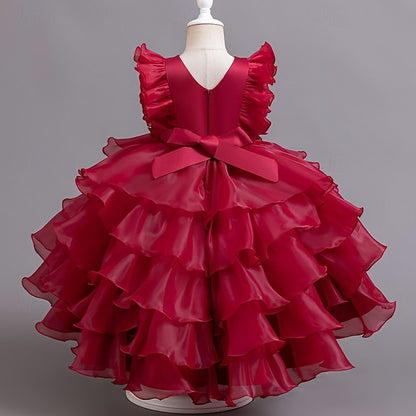 Girls' Dress Asymmetrical Floral Kids Party