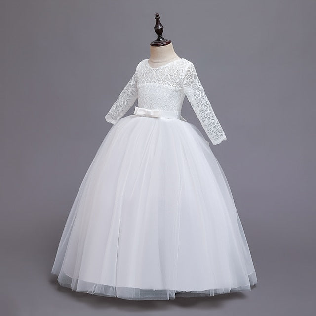 Dress Girls' Wedding Flower Girl Half Sleeve Kids