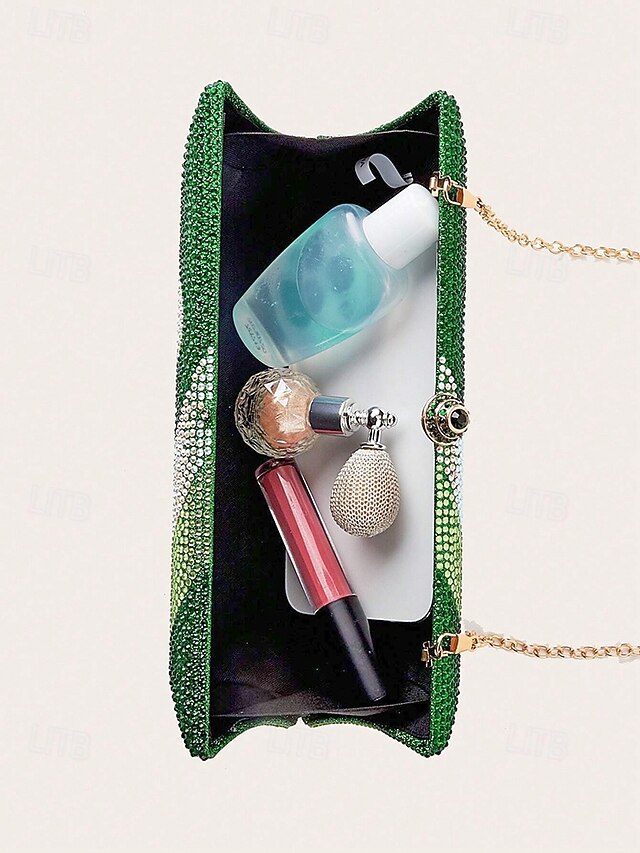 Clutch Crystal Bag Evening with Women's Strap Chain