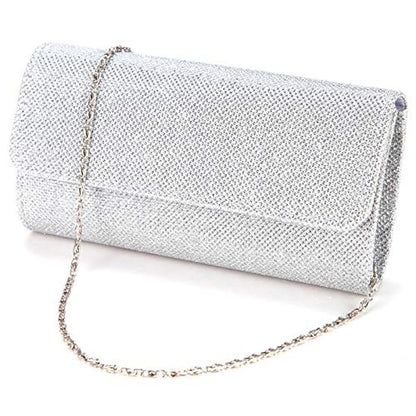 Evening Elegant Women's Purse – Silver Glitter Clutch