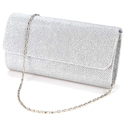Evening Elegant Women's Purse – Silver Glitter Clutch