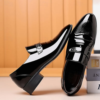 Slip-On Patent Men's Shoes Classic Leather –