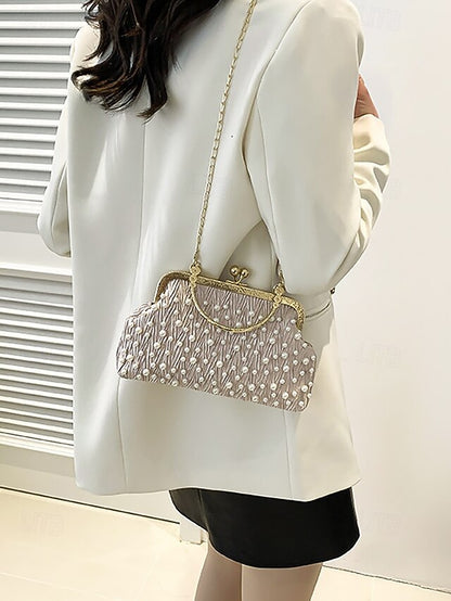 – Clutch Women's Evening Beaded Pearl Vintage Elegant Bag